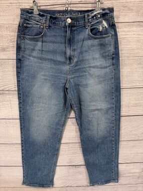 Women’s American Eagle 90s Highest Rise Boyfriend Jeans Blue Wash Size 14